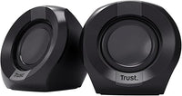 Trust Polo Altavoces PC 2.0 Compactos 8W (4W RMS), Conexión Audio Jack 3,5 mm, Alimentación USB, Control de Volumen, Pequeño Altavoz, Altavoces para PC Portátil, Ordenador - Negro