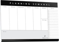 Previs Planificador Semanal A4 Con Diseño Minimalista y Productivo - Organizador Semanal A4 - Planning Escritorio. Planner Organización