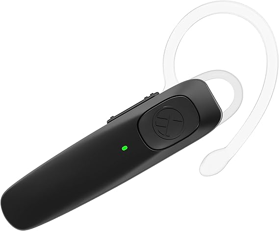 TELLUR VOX 155 Pinganillo Bluetooth Movil, Auricular Bluetooth, Manos Libres USB-C, Multipunto Dos Dispositivos Simultáneos, HD Voice Dos Micrófonos para Supresión de Ruido, Gancho de 360°