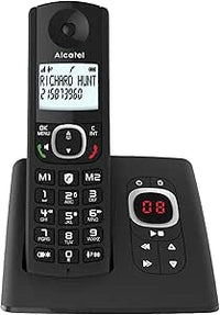 ALCATEL F530 Voice - Teléfono inalámbrico DECT con contestador automático - Gran Pantalla retroiluminada - Manos Libres - Bloqueo de Llamadas - 2 Teclas de Memoria Directa - Negro