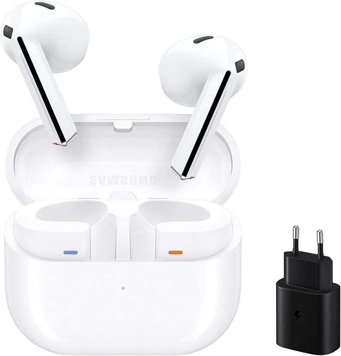 Samsung Galaxy Buds3 + Cargador - Auriculares Inalámbricos, Cancelación de Ruido, Bluetooth, Audio 360, Blanco (Versión Española)