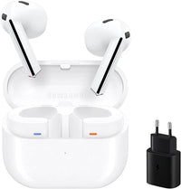 Samsung Galaxy Buds3 + Cargador - Auriculares Inalámbricos, Cancelación de Ruido, Bluetooth, Audio 360, Blanco (Versión Española)