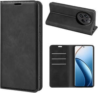 Fertuo Funda para Realme 12 Pro 5G / Realme 12 Pro+ 5G, Funda Libro con Tapa de Cuero Piel Flip Case Cover con Cierre Magnetica, Ranuras para Tarjetas [Interna de Silicona] Carcasa, Negro