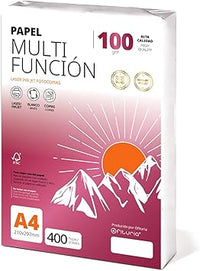 Folios a4 100gr 400 hojas, Papel Multiusos para Impresora, Folios para Impresoras Láser y de Inyección, Fotocopiadora, Para uso Oficina, Material Escolar, Paquete de Papel - Ofituria (100gr, 400h)