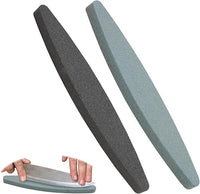 2 Piedra de Afilar para Guadaña, Grano 180 y 240 Afilador Cuchillos Para Cuchillos Carburo de Silicio y óxido de Aluminio para Guadaña Tijeras de Jardín Hachas y Cuchillas de Cortacésped, Negro & Azul