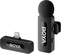 BOYA by-V1 microfono inalambrico Solapa Profesional, Mini micrófono iPhone Smartphone, Grabación Podcast, Video, vlog, Youtube, TikTok, Live Stream