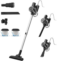 28KPa Aspiradora con Cable Potente ,7 Metros de Cable, 600W Aspiradora Escoba con Cable,Ultraligero Aspirador, Aspirador Portátil 3 en 1, para Coche/Pelo de Mascota/Alfombras/Todo Tipo de Suelos,Negro