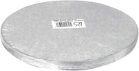 dekora - Base para Tartas Redonda - Diámetro 25 cm - Bandeja de Cartón Rígido Recubierto con Papel de Aluminio - Apto para Contacto Alimentario y Reutilizable - Color Plata