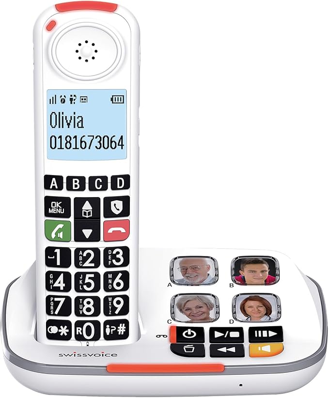 swissvoice Xtra 2355 - Teléfono inalámbrico con Respuesta a Las Funciones de Comodidad reforzadas, Blanco