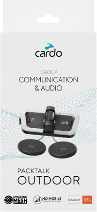 Sistema de comunicación para Casco PACKTALK Outdoor, Ideal para esquí, Snowboard y Ciclismo (Blanco, Doble)
