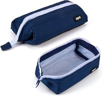 ZIPIT Lenny Trousse Scolaire, Grande Capacité, Étui Multifonction Zippé à Large Ouverture, Bleu Marine