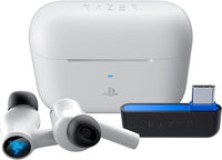 Razer Hammerhead HyperSpeed - Auriculares Gaming Inalámbricos Multiplataparama con Licencia para PlayStation (HyperSpeed Inalámbrico, Cancelación Activa del Ruido) Blanco