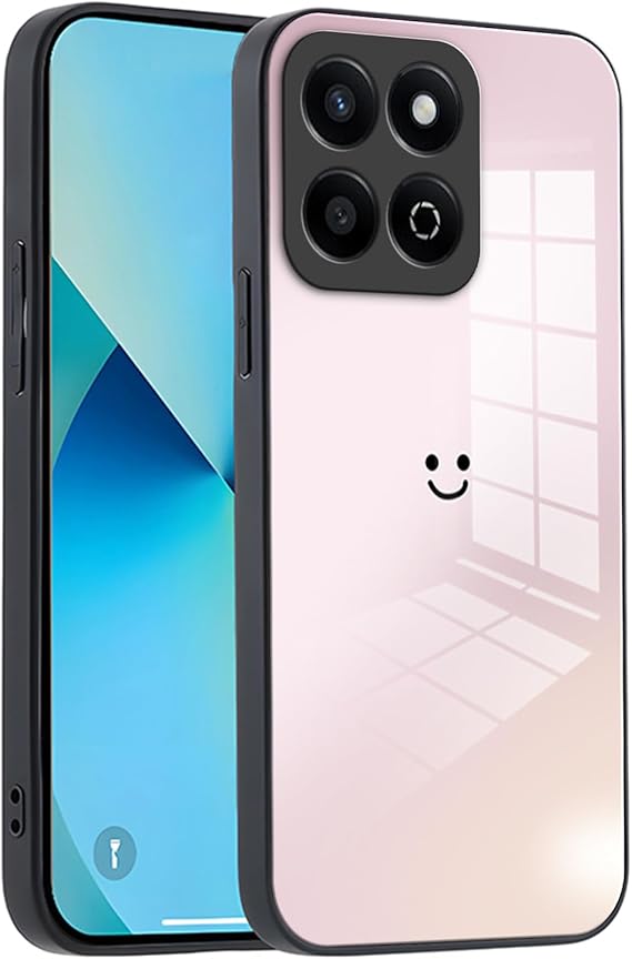 XINYEXIN Funda para Honor 200 Smart Case con Vidrio Degradado, Moda Ultra Delgado Antichoque y Antiarañazos Protectora Carcasa - Rosa