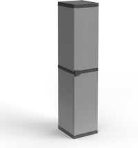 dventa: Armario de Resina de PVC y PP, 1 Puerta, 3 estantes, fácil de Montar, Modular System, Resistente, Apto para ambientes Interiores y Exteriores, 34 x 40 x 165 cm, Gris y Negro