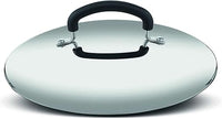 Lagostina Práctica tapa de acero inoxidable 18/10, gris y negro, diámetro 26 cm