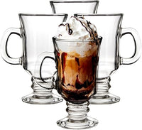 Premier Housewares 1405262 - Juego de 4 copas de café irlandesas (cristal), color plateado