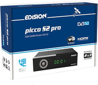 EDISION Picco S2 Pro Full HD Receptor de satélite Digital DVB-S2 H.265 HEVC, WiFi a Bordo, Multistream, HDMI, SCART, SPDIF, USB, IR, Lector de Tarjetas, Mando a Distancia Universal 2en1