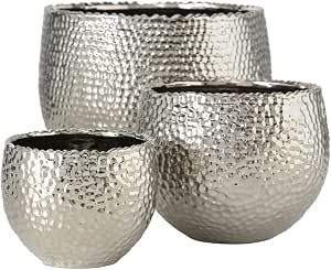 BOLTZE Macetero Lajos 5339700 de 3 Piezas (Juego de macetas, diseño Elegante, diámetro de 24 cm/13 cm/17 cm, Maceta para Plantas de Interior) 5339700