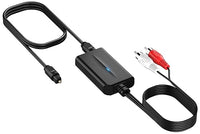 192kHz DAC Convertidor Digital a Analógico, Conversor Audio de Óptico Toslink SPDIF a RCA Con Cable RCA Macho Integrado y Óptico Adaptador L/R Soporte PCM para HDTV Blu-Ray DVD