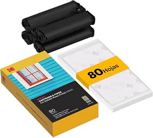 4PASS Cartucho (10x15cm) para KODAK Dock y Dock Plus, 80 Hojas