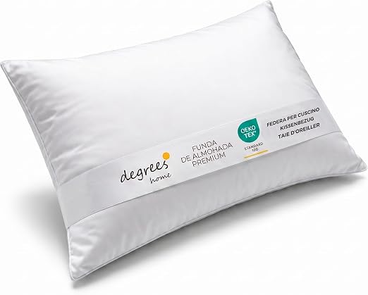 Degrees Home Collection Funda de Almohada de Microfibra Extra Suave y Transpirable - 1 Funda de Almohada Hipoalergénica y Anti-Arrugas - Medida 70 x 45 cm
