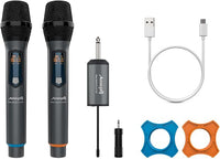 Audibax Missouri Free Hand Dual UHF Sistema de Micrófono Dinámico con Receptor Recargable