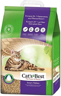 Cat'S Best Smart Pellets - Arena para Gatos 100% Vegetal, innovadora Arena para Gatos de Fibra de Madera Activa Antiadherente, para Detener el desprendimiento, 10 kg/20 l