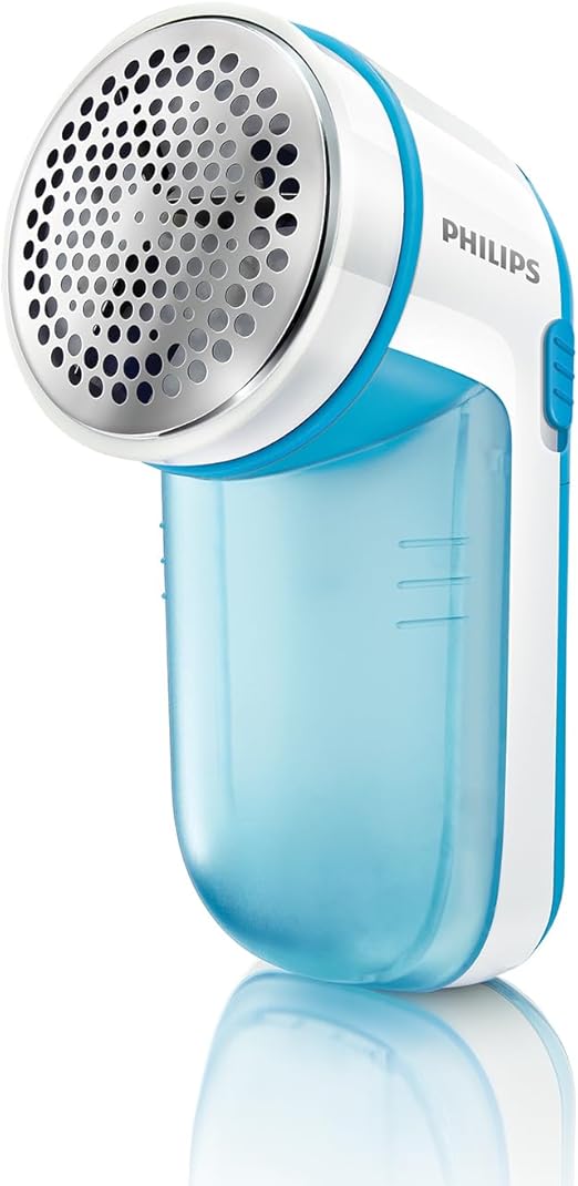 Philips Fusselrasierer – Fusselentferner für Kleidungsstücke, geeignet für alle Textilien, 2 Höheneinstellungen, batteriebetrieben (2X AA-Batterien inkl.), blau (GC026/00)
