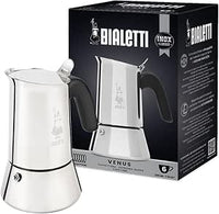 Bialetti Cafetera Venus, Mango Anti-escaldaduras, Apta para Inducción, 6 Tazas (235ml), Acero Inoxidable