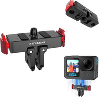 REYGEAK Soporte de cambio rápido para GoPro Hero 13, cabezal de aluminio adaptador de cámara con tornillo de 1/4