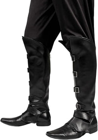Boland 81994 - Cubrebotas Striker, negro, accesorio para disfraz de pirata, bucanero, mosquetero o medieval, accesorio para disfraces de carnaval