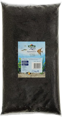 Dehner Aqua Aquarienkies | Farbkies schwarz für das Aquarium | feiner Aquariumkies | Bodengrund für Aquarien | kantengerundet | Zierkies | Körnung 2 - 4 mm | Bodenkies | Sand | 5 kg,