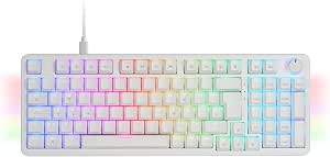 Mars Gaming MKPRO, Español, Teclado Mecánico Gaming Completo, RGB Chroma, Switches Hot-Swap Mecánicos, Antighosting, Rueda de Control, Software, Multiplataforma, Switch Azul, Blanco