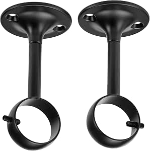 Amazon Basics Set de 2 Soportes Ajustables de Techo, 1 Paquete, Negro