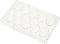 DECORA 0050050 Molde para Huevos de Chocolate en Policarbonato 10 Cavidades 60 x 42 mm, Ideal para Preparar Chocolates Brillantes y Crujientes, Diseño Profesional