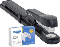 Rapesco 1464 Marlin Grapadora de Brazo Largo y 5000 Grapas 26/6 mm, Negro