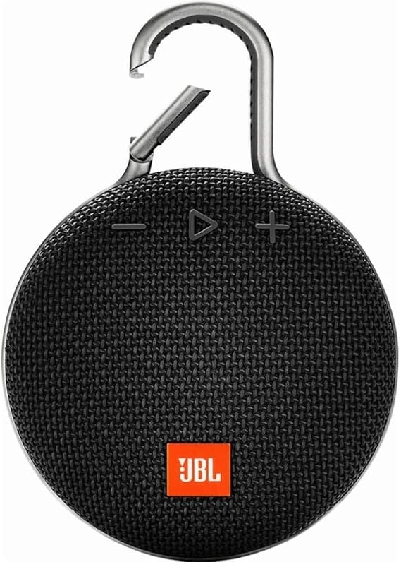 JBL Clip 3 Altavoz inalámbrico portátil con Bluetooth, altavoz resistente al agua (IPX7), hasta 10h de música continua, negro