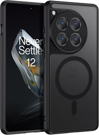 GUAGUA Matt Handyhülle für OnePlus 12 Hülle [Kompatibel mit MagSafe] Stoßfest Magnetisch Rückseite Dünn Hülle Durchscheinende Schutzhülle Cover Case für OnePlus 12 (6.82