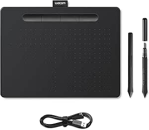 Wacom CTL-6100K-A Intuos Medium Tableta Gráfica, Tablet para Dibujar, Pintar, Editar Fotos con lápiz Sensible a la presión, Negro