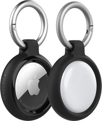 OtterBox Sleek Series Hülle für AirTag, stoßfeste, sturzsichere, robuste, dünne Schutzhülle für Apple AirTags, inklusive Karabiner, Schwarz