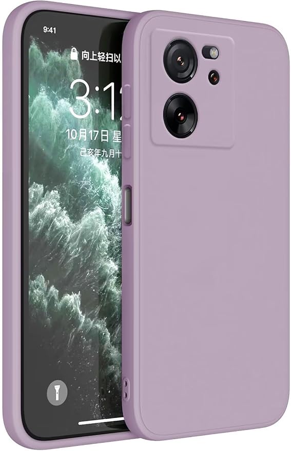 Topme Funda para Xiaomi MI 13T / Xiaomi MI 13T Pro (6.67" Inches) Carcasa Caja Case Estuche, Funda Protectora de Piel de Silicona TPU - Hierba púrpura