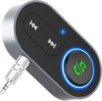 AUX Bluetooth Adapter Auto, Klinke Empfänger mit Freisprechanrufen, Musik Receiver für Stereoanlage/Lautsprecher, Dual Verbindung, Mini Bloototh Audio für Heim-Stereo/Kabelgebundene Kopfhörer