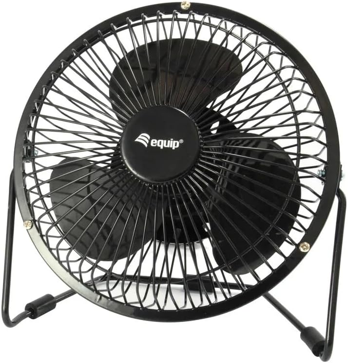 Equip Tischventilator USB, schwarz, 15cm Durchmesser