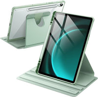 JETech Funda Giratoria para Samsung Galaxy Tab S10 FE / S9 FE 10,9 Pulgadas / S9 11 Pulgadas con S Pen Soporte, Carcasa Soporte Rotación de 360 Grados Protectora Respaldo Clara (Menta)