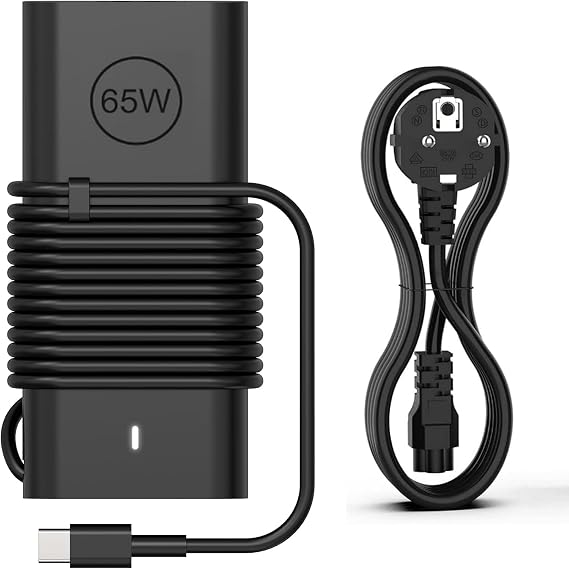 DELL 65W USB C Cargador para DELL Latitude 5540 5420 7400 5440 7440 3540 5520 7420 5430 7390 7320 5530 7430 3440 7340 5320 7410 7330 7530 XPS 13 12 9360 9350 9365 Chromebook Tipo C Portátil Adaptador