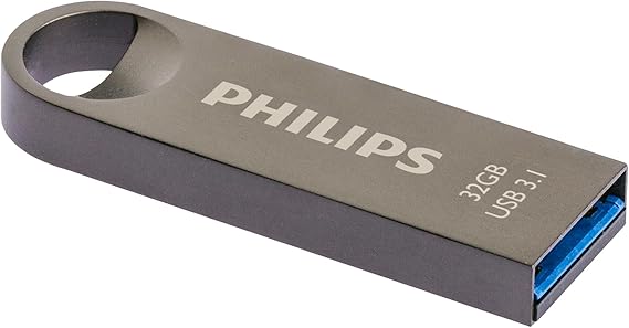 Philips Moon Édition Ultra Speed clé USB 3.1 32 Go pour PC, Ordinateur Portable, Stockage de données informatiques, Vitesse de Lecture jusqu'à 180 Mo/s, Aluminium, Porte-clé