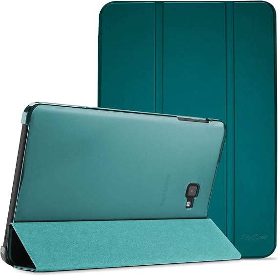 ProCase Funda Tipo Libro para Galaxy Tab A 10,1" 2016 T580 T585 T587, Carcasa Folio Ligera Delgada con Reverso Translúcido/Soporte Plegable para 10.1” Galaxy Tab A 2016 Modelo Viejo -Esmeralda