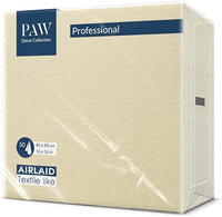 PAW - Airlaid Servietten (40 x 40 cm) I 50 Stück I Einfarbig I Stoffähnlich I Elegante Tischdekoration I HoReCa I Zu wichtigen Anlässen wie Hochzeiten, Feiern, Weihnachten I Unicolor: Cream