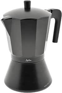 Jata CFI6 - Cafetera Italiana Inducción, Capacidad 6 Tazas, Apta para Todo Tipo de Cocinas, Cuerpo Aluminio, Negro