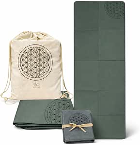InufySoul® Esterilla de yoga antideslizante plegable de TPE reciclable – Esterilla de yoga de viaje – Esterilla Yoga Pilates Fitness Gimnasio – 183 x 61 cm (verde oscuro)